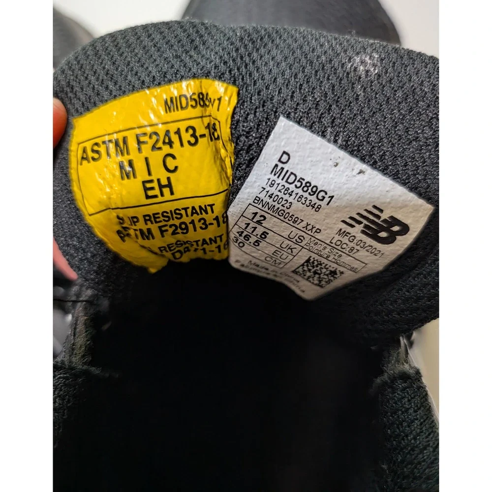 New Balance Mid 589v1 Industrial Composite Toe Work Shoes Black MID589V1 Mens 12
